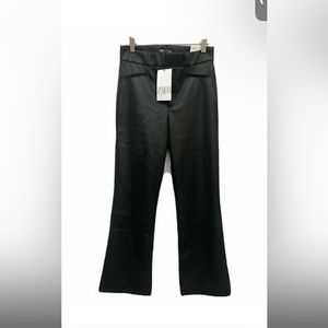 Zara Mini Faux Leather Pant Cropped Flare